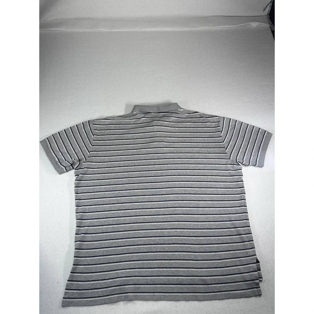 Polo by Ralph Lauren Striped Polo Shirt Men's XL Gray Cotton Short Sleeve Class